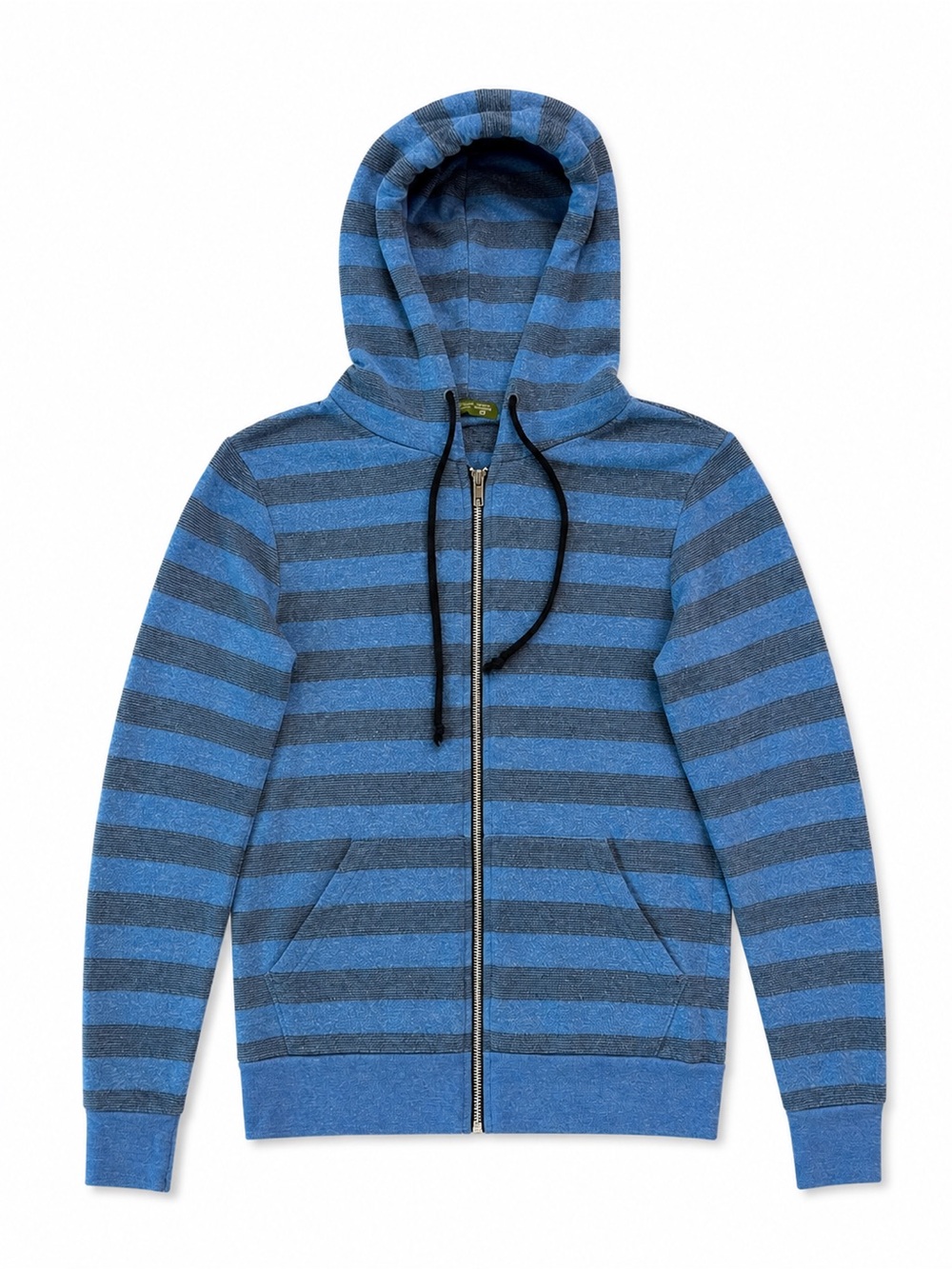 ALTERNATIVE EARTH STRIPED FULL ZIP HOODIE XSMALL BLUE GRAY ECO FLEECE Y2K